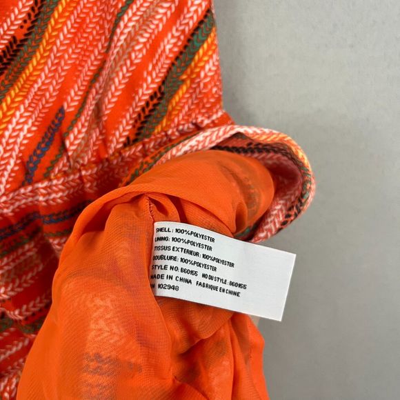 Anthropologie Tulle Womens Dress Sz Medium Orange Sleeveless Boho Summer Midi - Picture 6 of 7